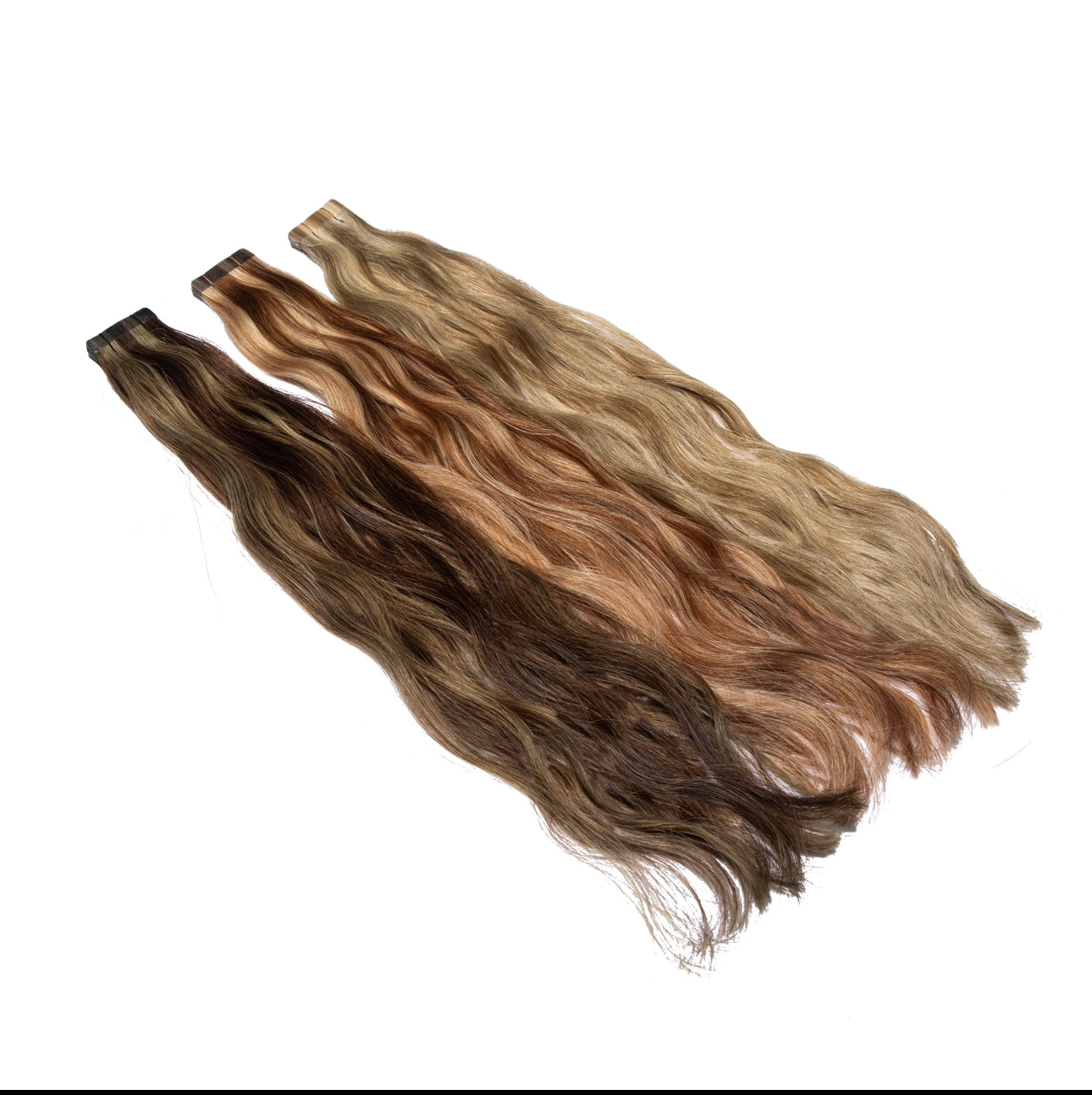 Tape Extensions PREMIUM QUALITÄT GEWELLT gesträhnt 10 Stück